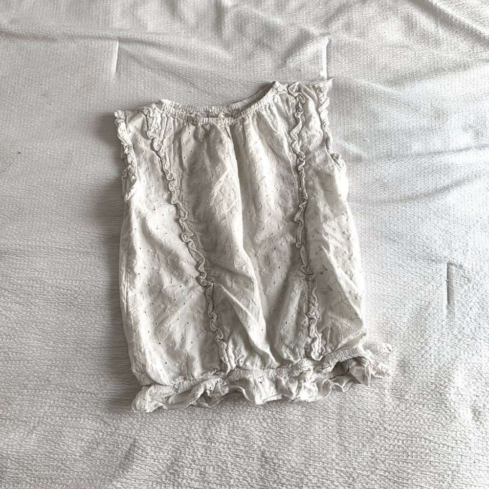 Elegant Cream Kids Blouse with Ruffle Details